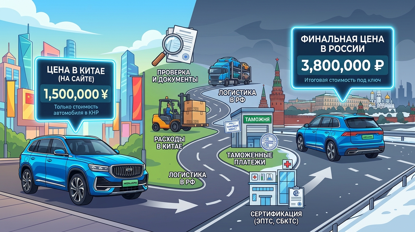 Почему цена авто в Китае не равна цене в России